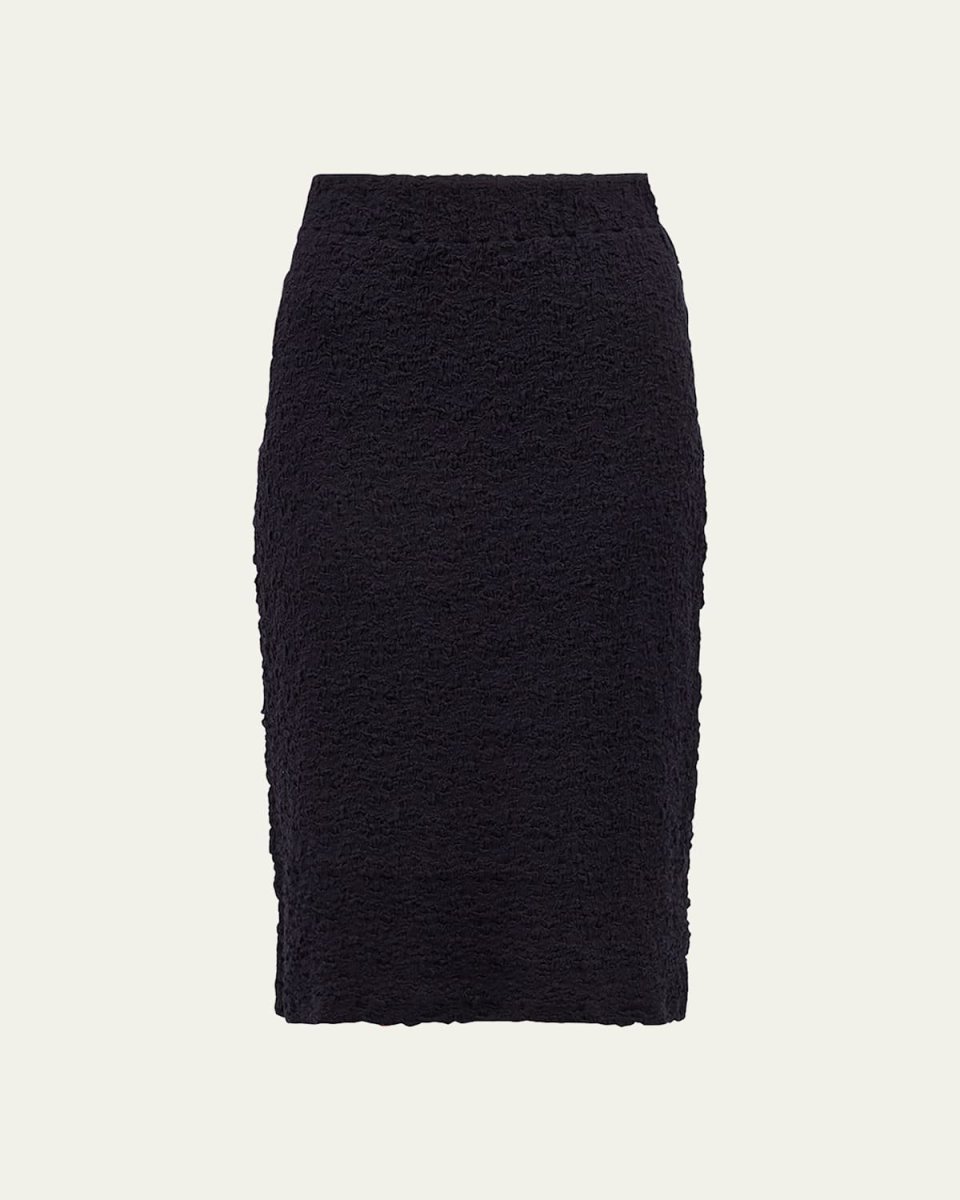 Smocked Popcorn Midi Skirt